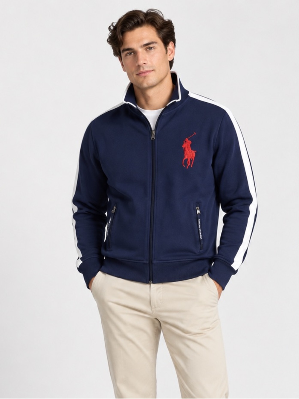 Polo by Ralph Lauren Men's Jacket in Deep Blue with Red Logo